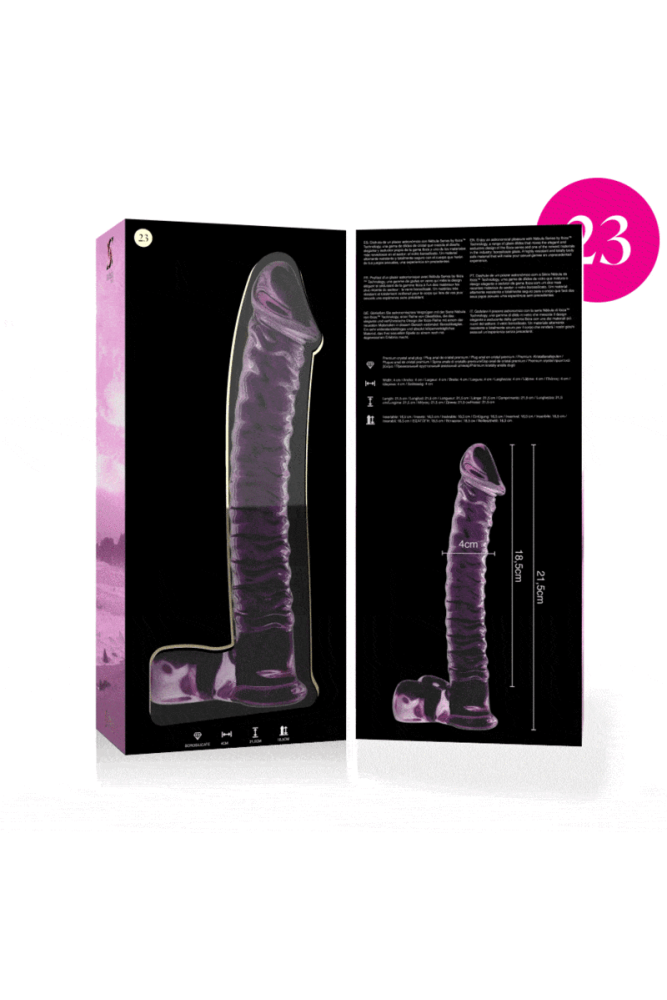 NEBULA SERIES BY IBIZA - MODELLO 23 DILDO IN VETRO BOROSILICATO ROSA 21.5 CM -O- 4 CM