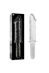 NEBULA SERIES BY IBIZA - MODELLO 24 DILDO IN VETRO BOROSILICATO TRASPARENTE 28.5 CM -O- 5 CM