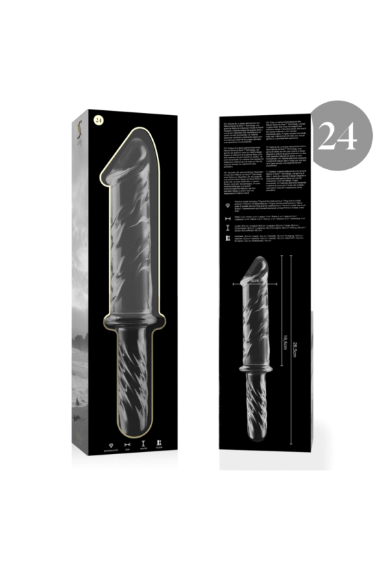 NEBULA SERIES BY IBIZA - MODELLO 24 DILDO IN VETRO BOROSILICATO TRASPARENTE 28.5 CM -O- 5 CM