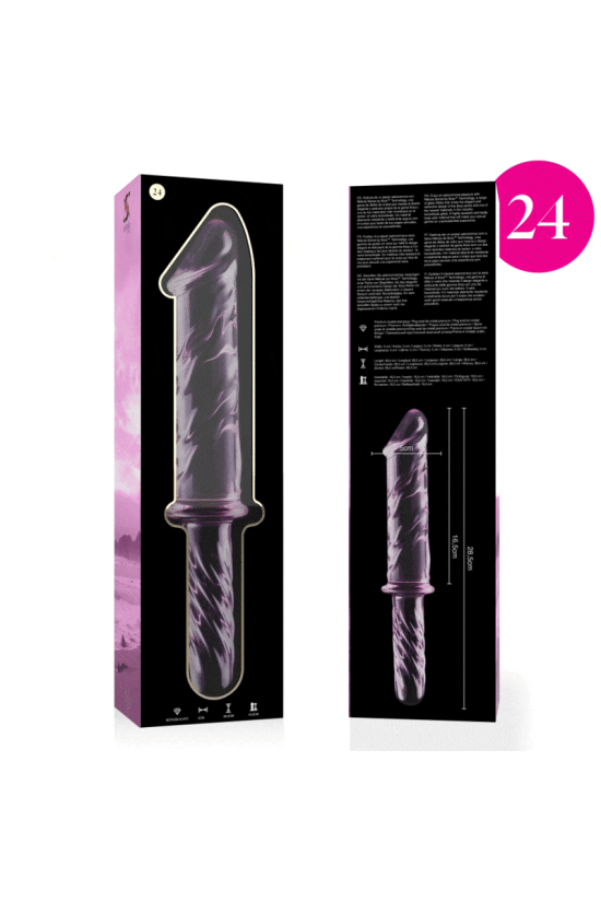 NEBULA SERIES BY IBIZA - MODELLO 24 DILDO IN VETRO BOROSILICATO ROSA 28.5 CM -O- 5 CM