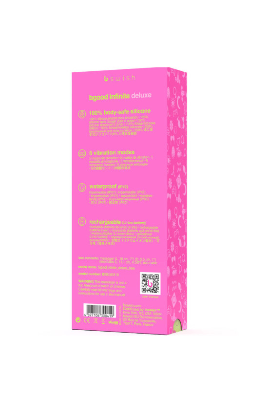 B SWISH - BGOOD INFINITE DELUXE VIBRATORE RICARICABILE IN SILICONE ROSA