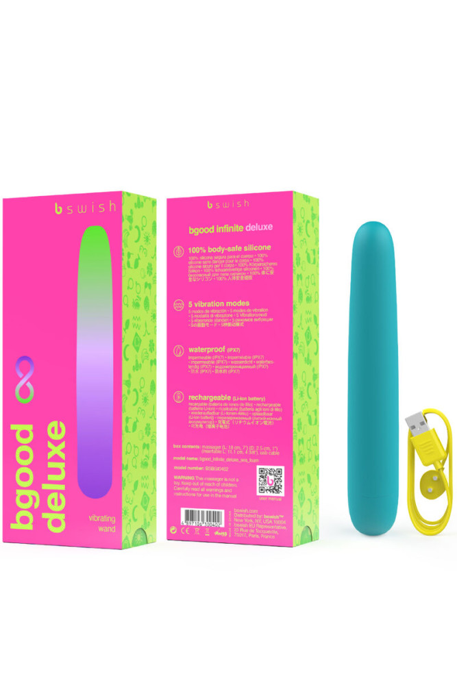B SWISH - BGOOD INFINITE DELUXE VIBRATORE RICARICABILE IN SILICONE BLU