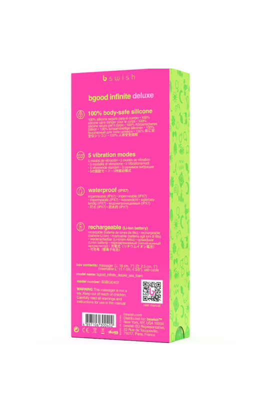 B SWISH - BGOOD INFINITE DELUXE VIBRATORE RICARICABILE IN SILICONE BLU