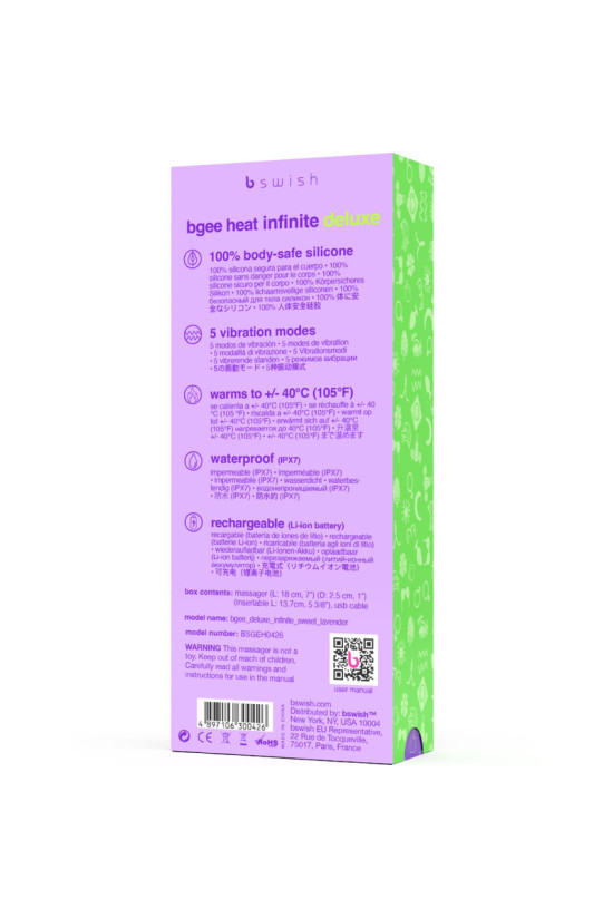 B SWISH - BGEE HEAT INFINITE DELUXE VIBRATORE RICARICABILE LAVANDA SILICONE