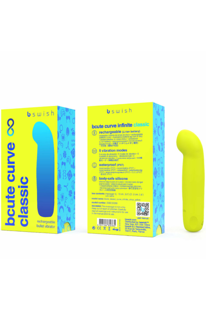 B SWISH - BCUTE CURVE INFINITE CLASSIC VIBRATORE IN SILICONE RICARICABILE GIALLO