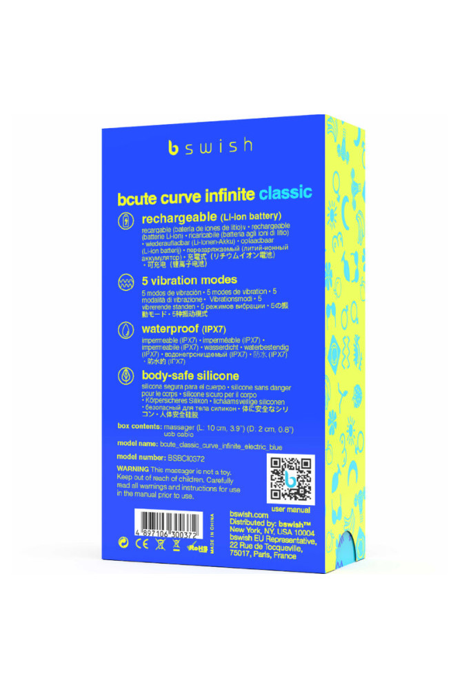 B SWISH - BCUTE CURVE INFINITE CLASSIC VIBRATORE RICARICABILE IN SILICONE BLU