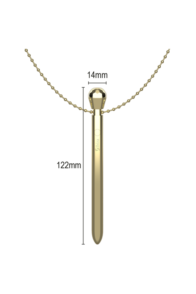 IBIZA - STIMOLATORE CLIT POCKET COLLANA CARICATORE USB 12 MODALIT DI VIBRAZIONE DORATO 12