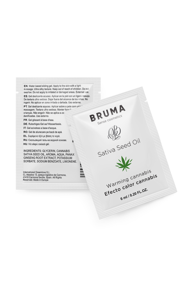 BRUMA - GEL SCORREVOLE ALL''OLIO DI SEMI DI SATIVA GUSTO CANNABIS RISCALDANTE 6 ML