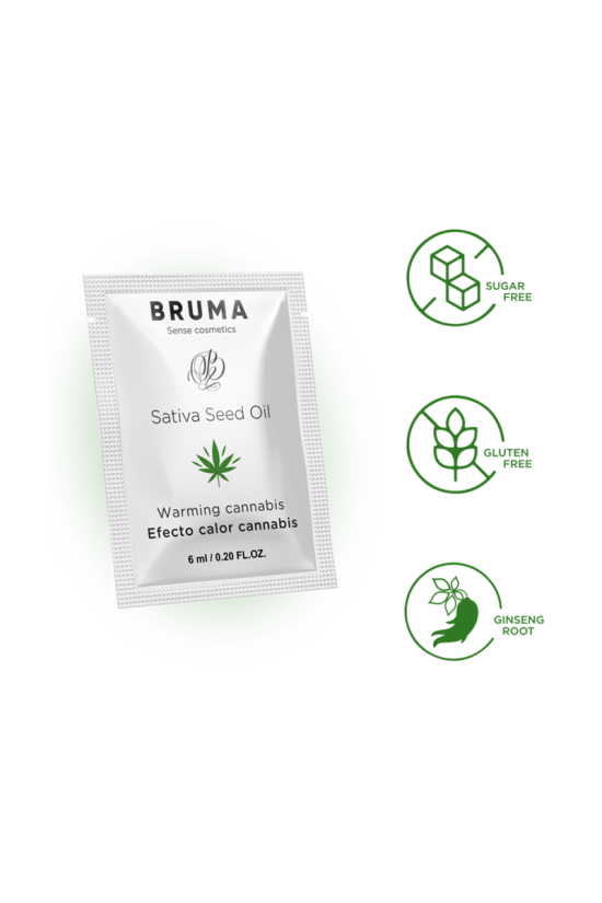 BRUMA - GEL SCORREVOLE ALL''OLIO DI SEMI DI SATIVA GUSTO CANNABIS RISCALDANTE 6 ML