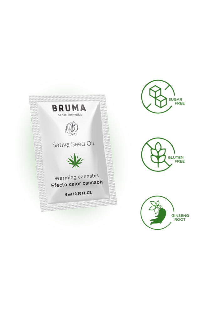 BRUMA - GEL SCORREVOLE ALL''OLIO DI SEMI DI SATIVA GUSTO CANNABIS RISCALDANTE 6 ML