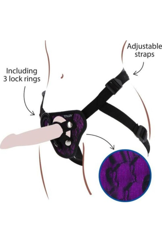 GET REAL - IMBRAGATURA IN PIZZO CON CINTURINO VIOLA