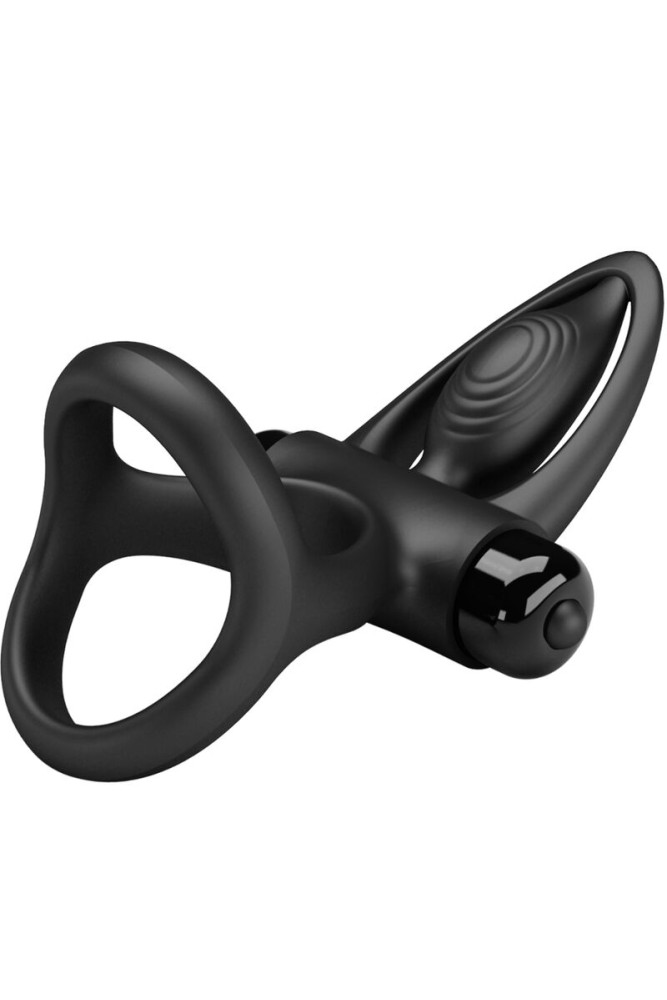 PRETTY LOVE - ANELLO VIBRANTE 10 VIBRAZIONI IN SILICONE NERO