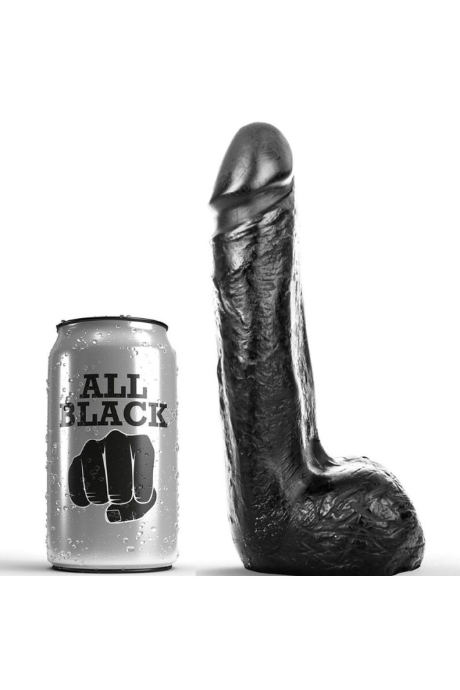 ALL BLACK - DILDO REALISTICO NERO MORBIDO 20 CM