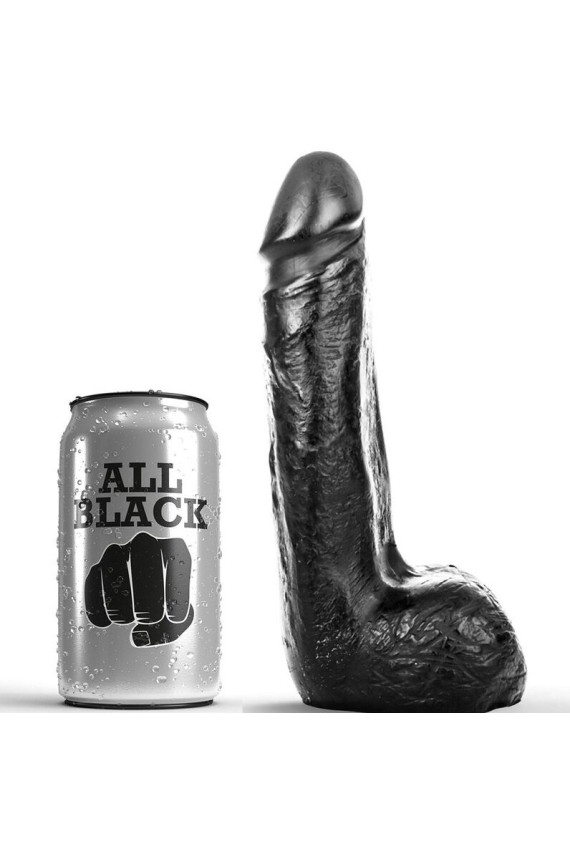 ALL BLACK - DILDO REALISTICO NERO MORBIDO 20 CM