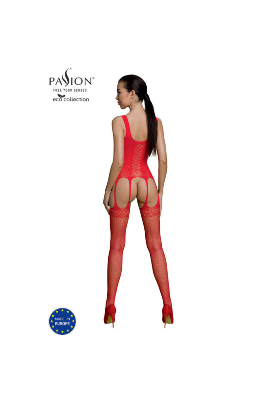 PASSION - COLLEZIONE ECO BODYSTOCKING ECO BS007 ROSSO