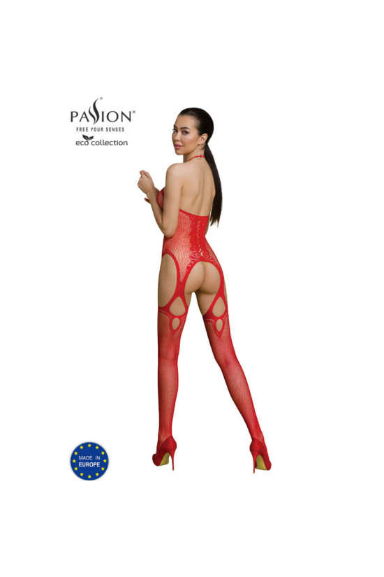 PASSION - COLLEZIONE ECO BODYSTOCKING ECO BS013 ROSSO