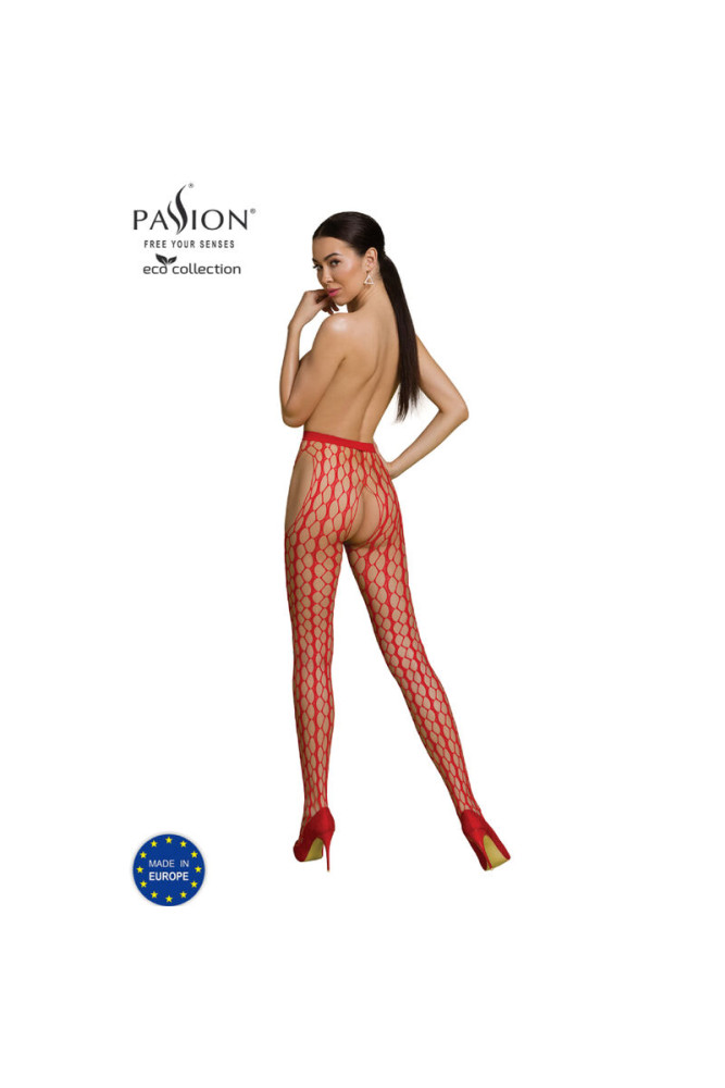 PASSION - COLLEZIONE ECO BODYSTOCKING ECO S007 ROSSO