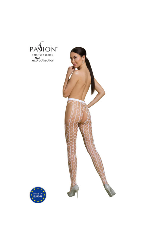 PASSION - COLLEZIONE ECO BODYSTOCKING ECO S007 BIANCO