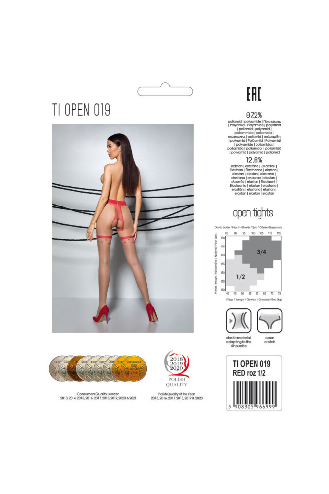 PASSION - TIOPEN 019 COLLANT ROSSO 3/4 20 DEN