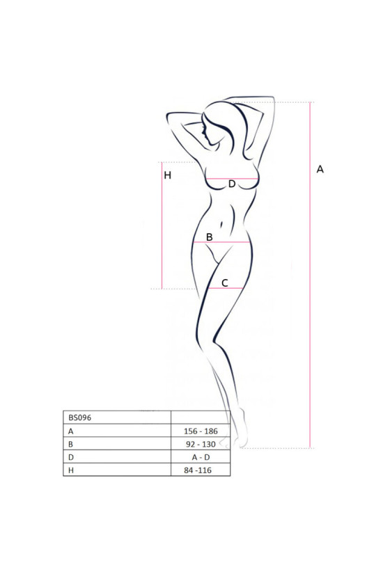 PASSION - BS096 BODYSTOCKING BIANCO TAGLIA UNICA