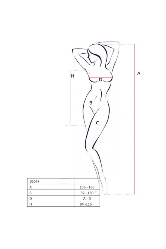 PASSION - BS097 BODYSTOCK ROSSO TAGLIA UNICA