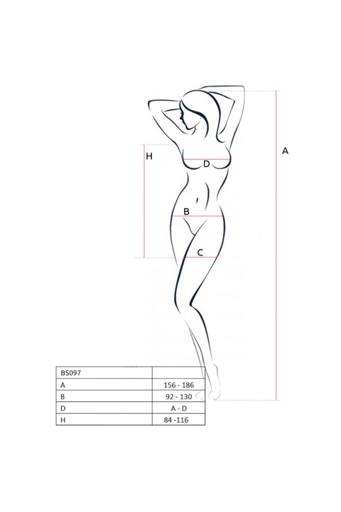PASSION - BS097 BODYSTOCKING BIANCO TAGLIA UNICA