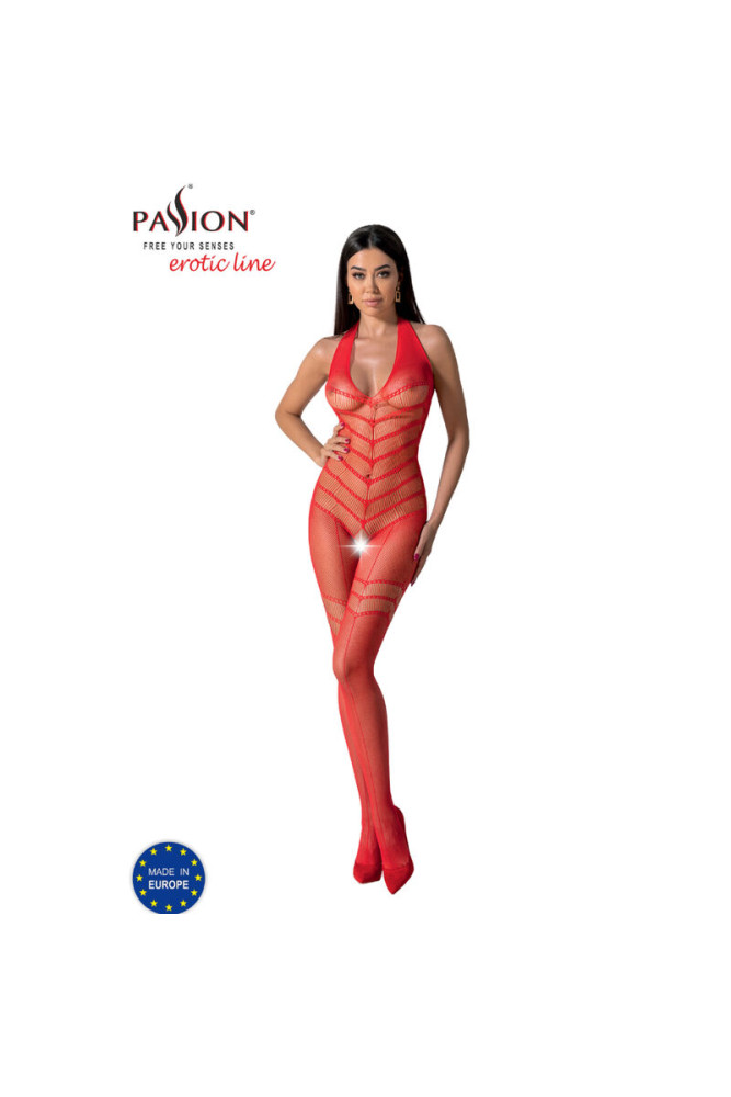 PASSION - BODYSTOCKING BS100 ROSSO TAGLIA UNICA