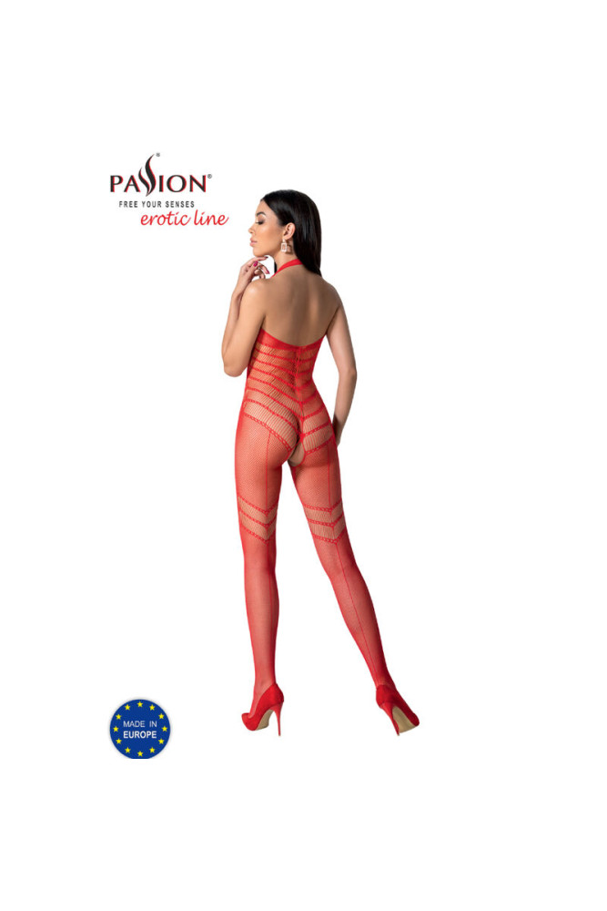 PASSION - BODYSTOCKING BS100 ROSSO TAGLIA UNICA