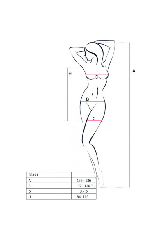 PASSION - BS101 BODYSTOCKING BIANCO TAGLIA UNICA