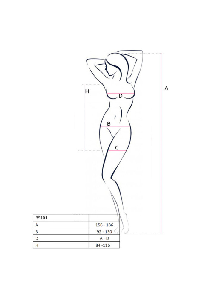 PASSION - BS101 BODYSTOCKING BIANCO TAGLIA UNICA