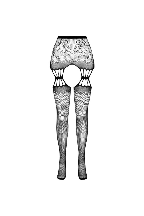 PASSION - S027 COLLANT NERO CON GIARRETTIERA TAGLIA UNICA