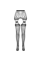 PASSION - S027 COLLANT NERO CON GIARRETTIERA TAGLIA UNICA