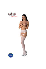 PASSION - S028 CALZE BIANCHE CON GIARRETTIERA TAGLIA UNICA