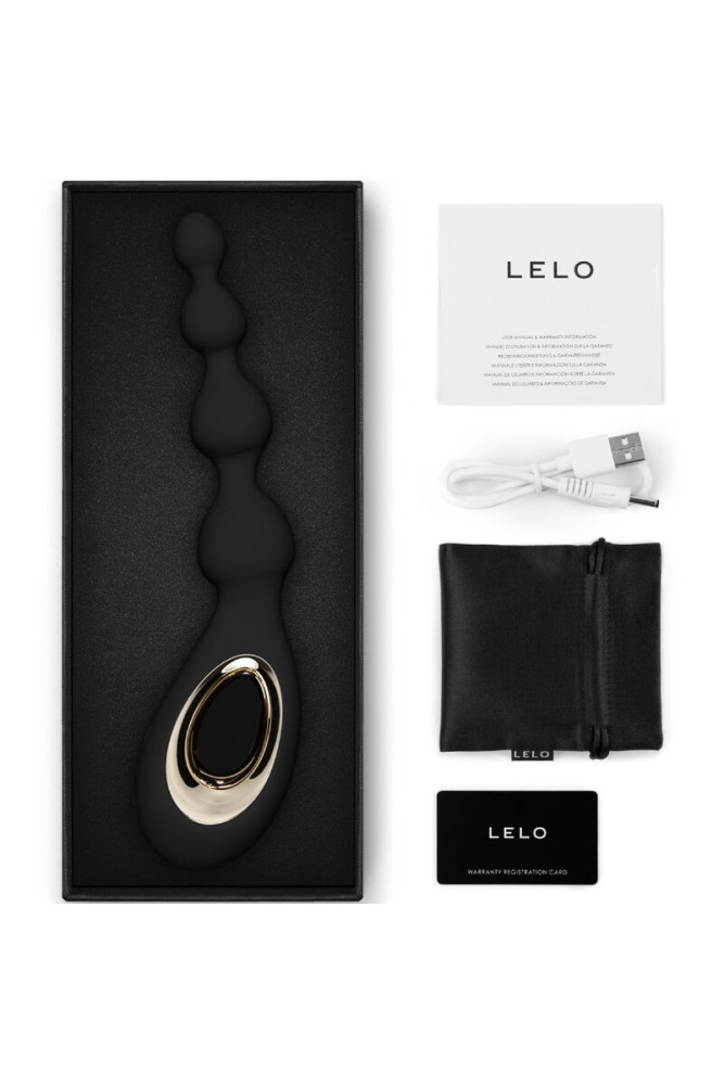 LELO - MASSAGGIATORE ANALE NERO CON PERLINE SORAYA