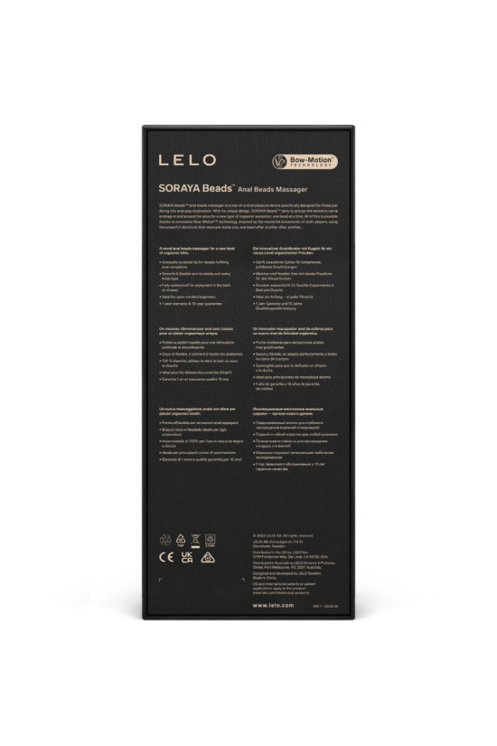 LELO - MASSAGGIATORE ANALE NERO CON PERLINE SORAYA