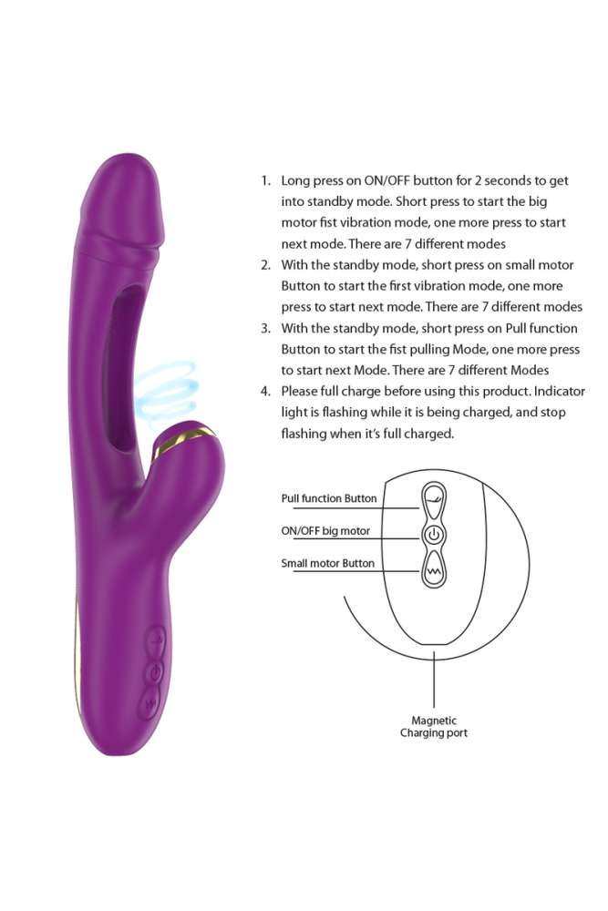 INTENSE - ATENEO VIBRATORE MULTIFUNZIONE RICARICABILE 7 VIBRAZIONI CON LINGUA OSCILLANTE E ASPIRAZIONE VIOLA