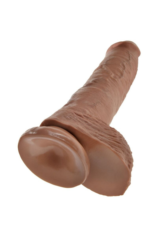 KING COCK - PENE REALISTICO CON SFERE 19.8 CM CARAMEL