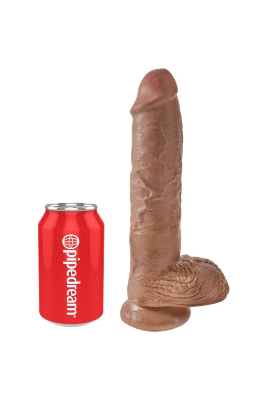 KING COCK - PENE REALISTICO CON SFERE 19.8 CM CARAMEL