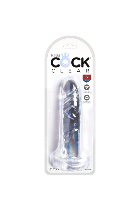 KING COCK - CLEAR PENE REALISTICO 15.5 CM TRASPARENTE