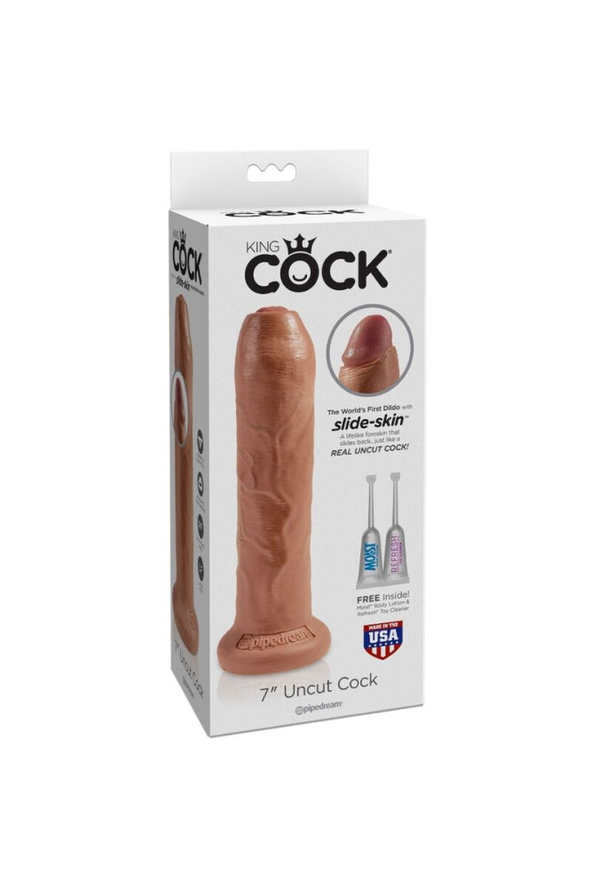 KING COCK - PENE REALISTICO NON TAGLIATO 17.8 CM CARAMELLO