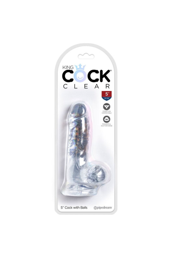 KING COCK - CLEAR PENE REALISTICO CON SFERE 10.1 CM TRASPARENTE