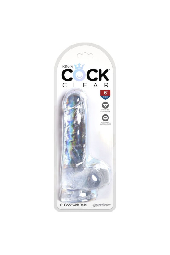 KING COCK - CLEAR PENE REALISTICO CON SFERE 13.5 CM TRASPARENTE