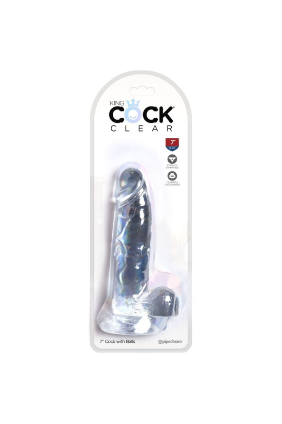 KING COCK - CLEAR PENE REALISTICO CON SFERE 15.2 CM TRASPARENTE
