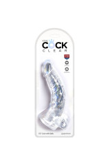 KING COCK - CLEAR PENE CURVO REALISTICO CON SFERE 16.5 CM TRASPARENTE