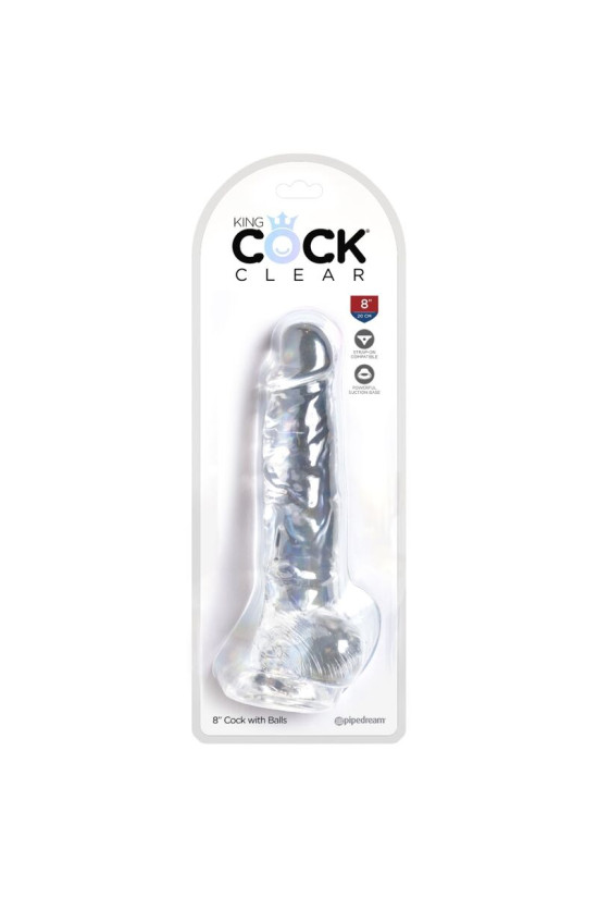 KING COCK - CLEAR PENE REALISTICO CON SFERE 16.5 CM TRASPARENTE