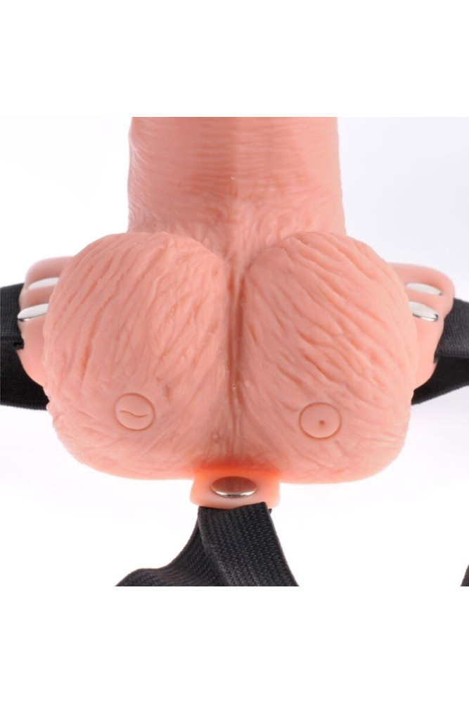 FETISH FANTASY SERIES - IMBRAGATURA REGOLABILE TELECOMANDO PENE REALISTICO CON TESTICOLI RICARICABILI E VIBRATORE 15 CM