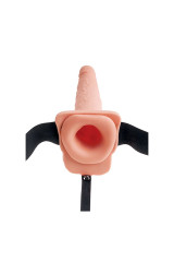 FETISH FANTASY SERIES - IMBRACATURA REGOLABILE PENE REALISTICO CON SFERE SQUIRTING 19 CM