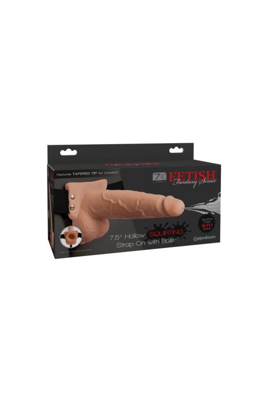 FETISH FANTASY SERIES - IMBRACATURA REGOLABILE PENE REALISTICO CON SFERE SQUIRTING 19 CM