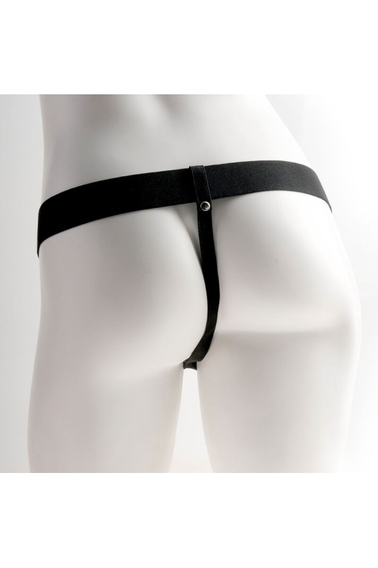 FETISH FANTASY SERIES - IMBRACATURA REGOLABILE PENE REALISTICO CON TESTICOLI RICARICABILI E VIBRATORE 15 CM