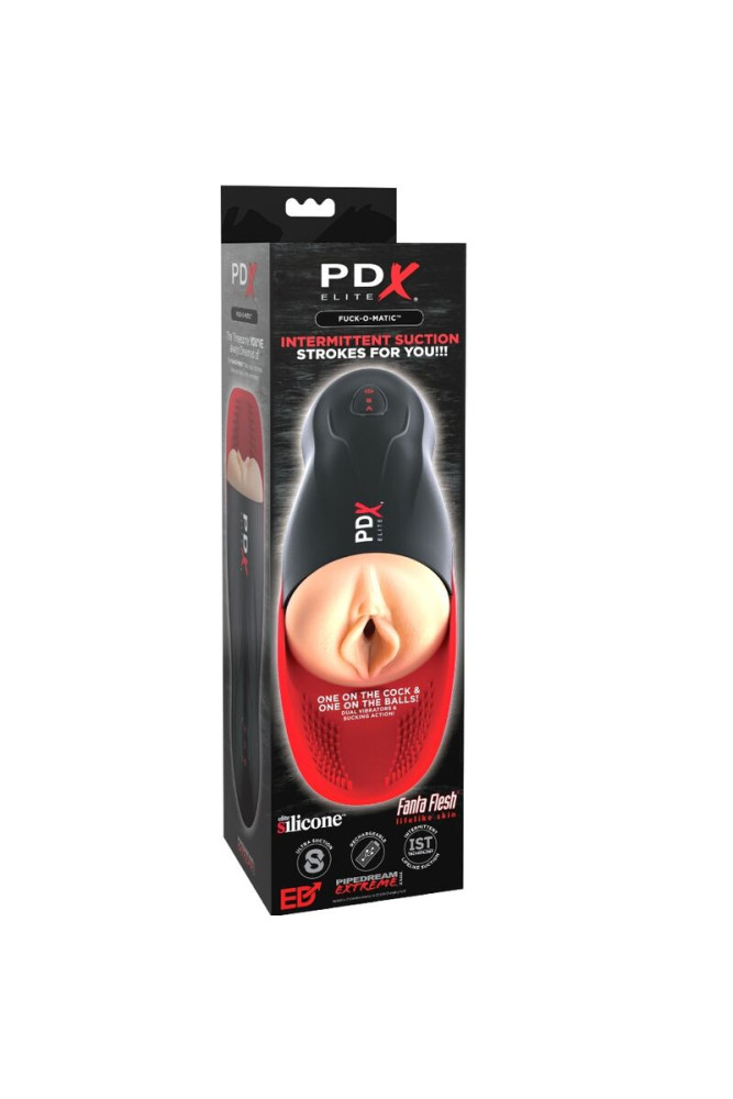 PDX ELITE - STROKER FUCK-O-MATIC VAGINA DOPPIA VIBRAZIONE PENE E TESTICOLI